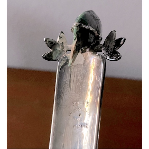 🦜Emilia Castillo *SIGNED* Sterling Silver & Malachite Bird Parrot Soup Ladle🦜 - Picture 4 of 8